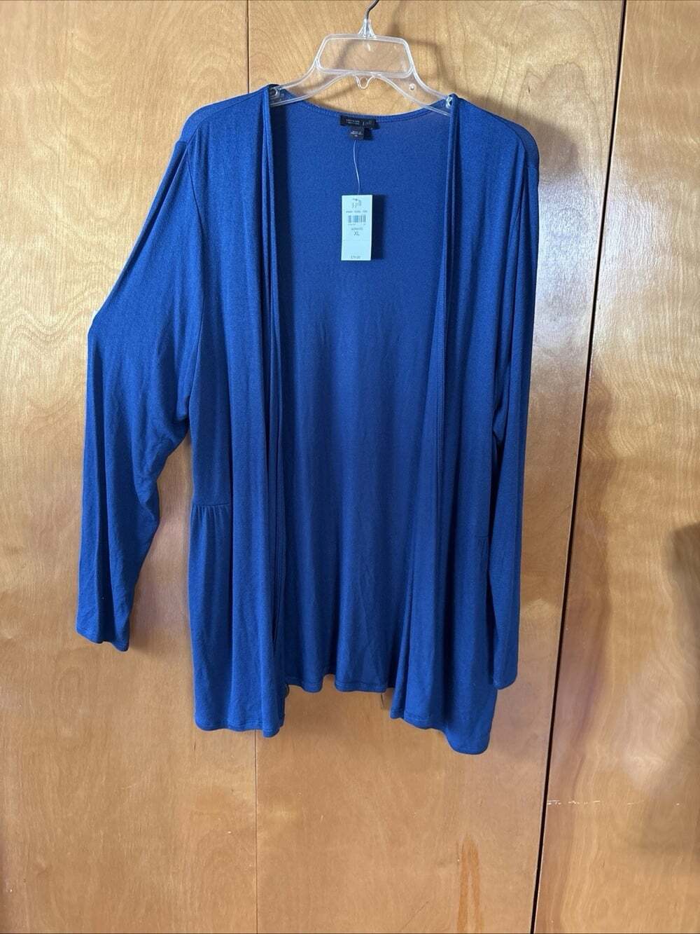 J. Jill Wearever Collection Flyaway Cardigan Long Blue ADRIATIC Size XL NEW